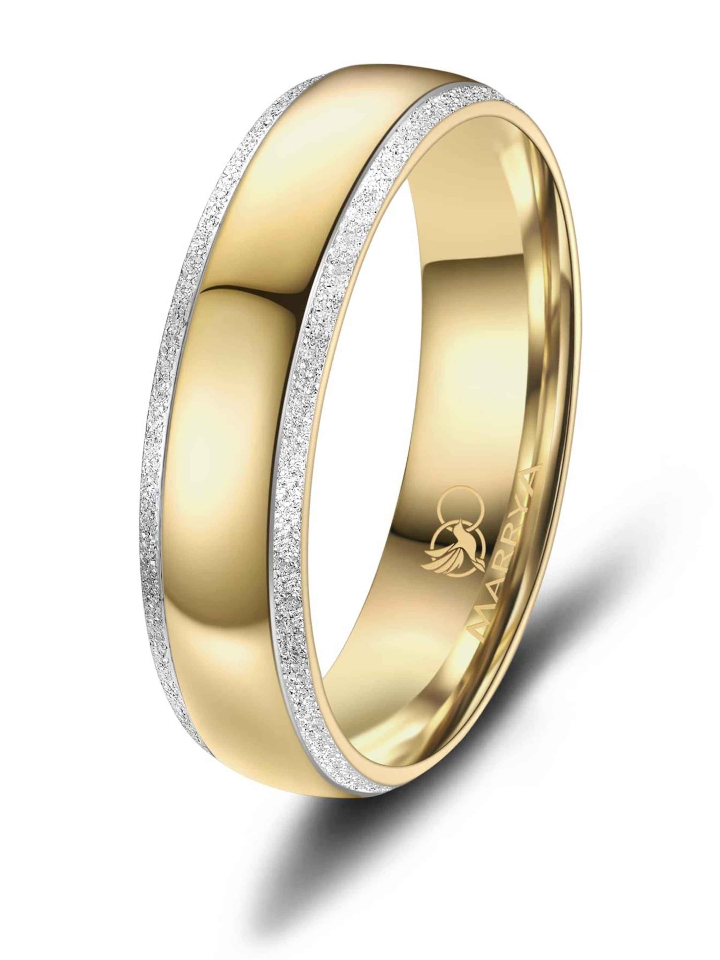 MARRYA Ring 'MARRYA ES-36 Ehering aus Edelstahl - Gold plattiert'‌‌‌‌‌‌‌‌‌‌ in Gelb: Vorderseite
