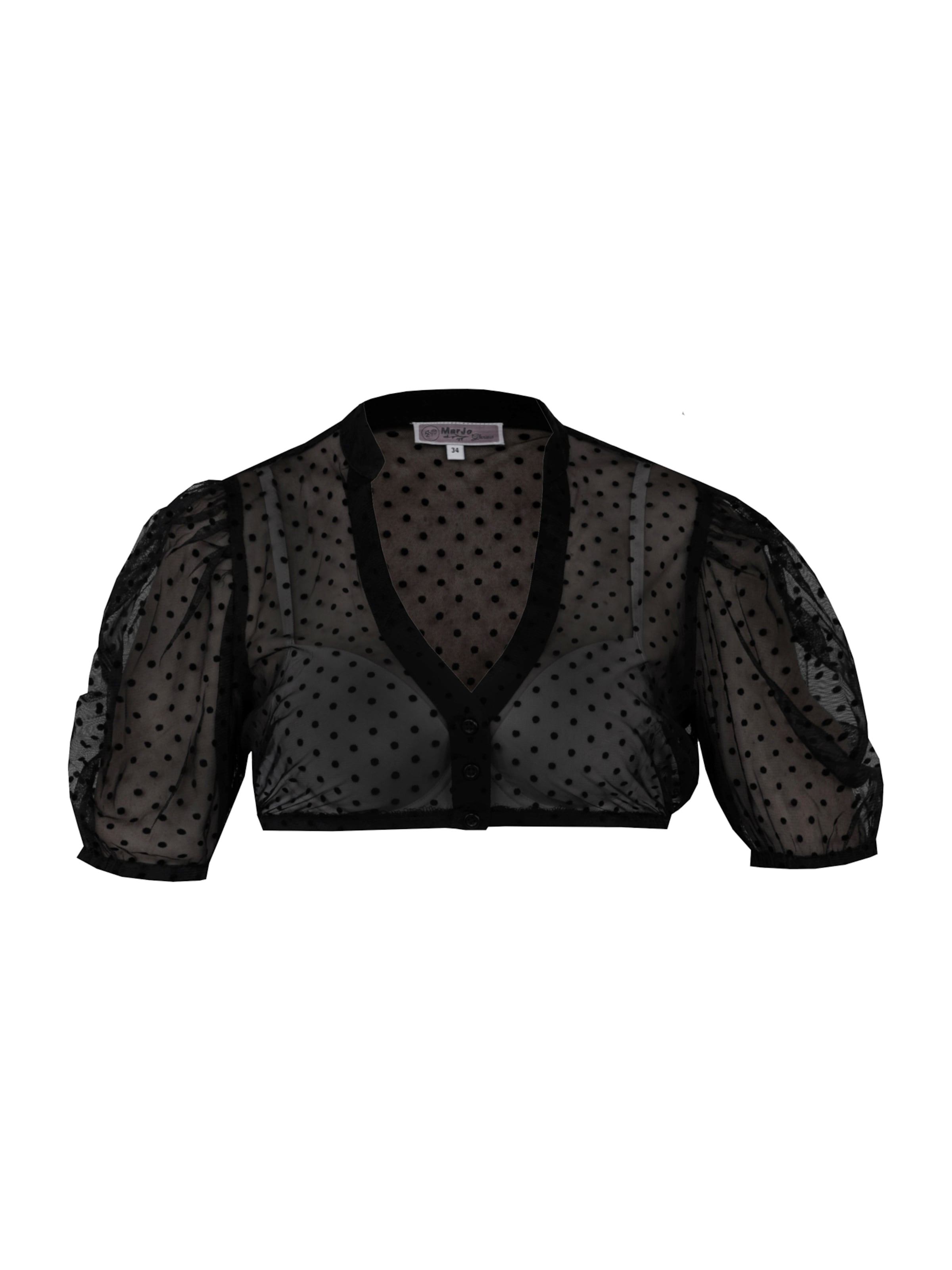 MARJO Блуза в традиционен стил 'Zeitlarn' в черно: отпред