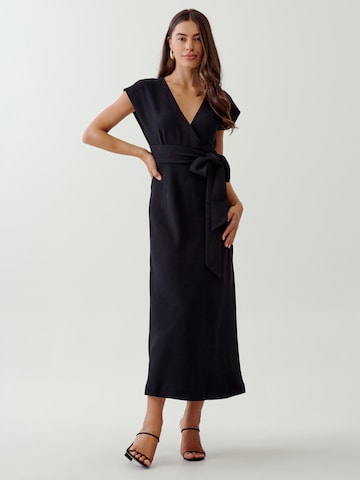 Robe 'ILENE' Tussah en noir : devant