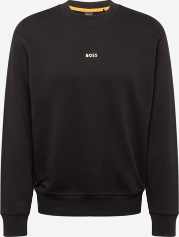 BOSSSweater majica 'We Small' - crna boja: prednji dio