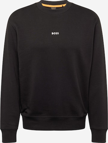 BOSS Orange Sweatshirt 'We Small' in Zwart: voorkant