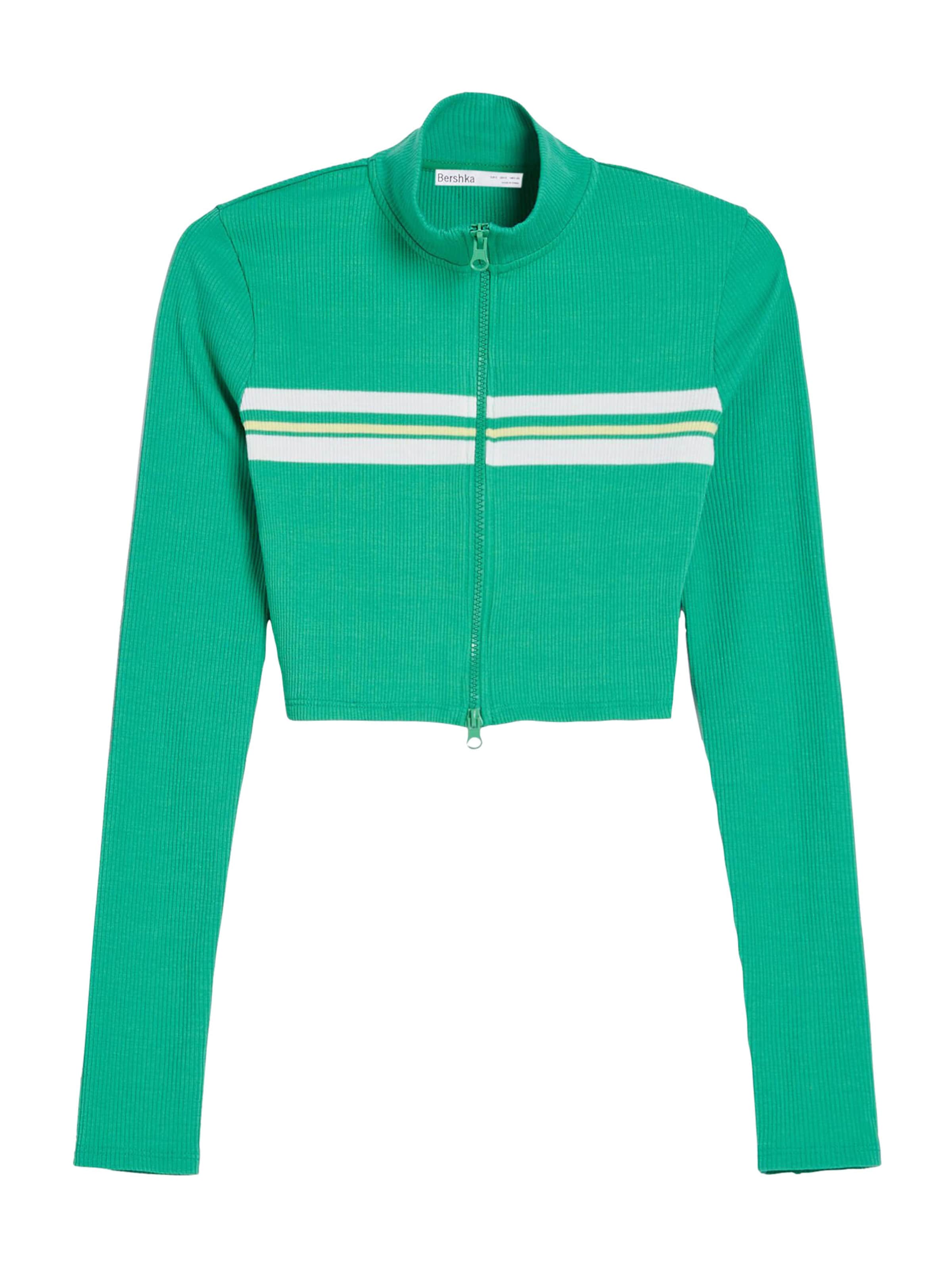 Bershka Sweatjacka i grön: framsida