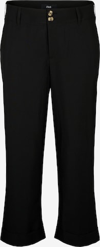 Zizzi Lużny krój Spodnie 'VEBBA' w kolorze czarny: przód