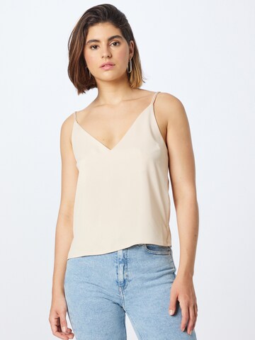 Calvin Klein Regular Top in Beige: voorkant