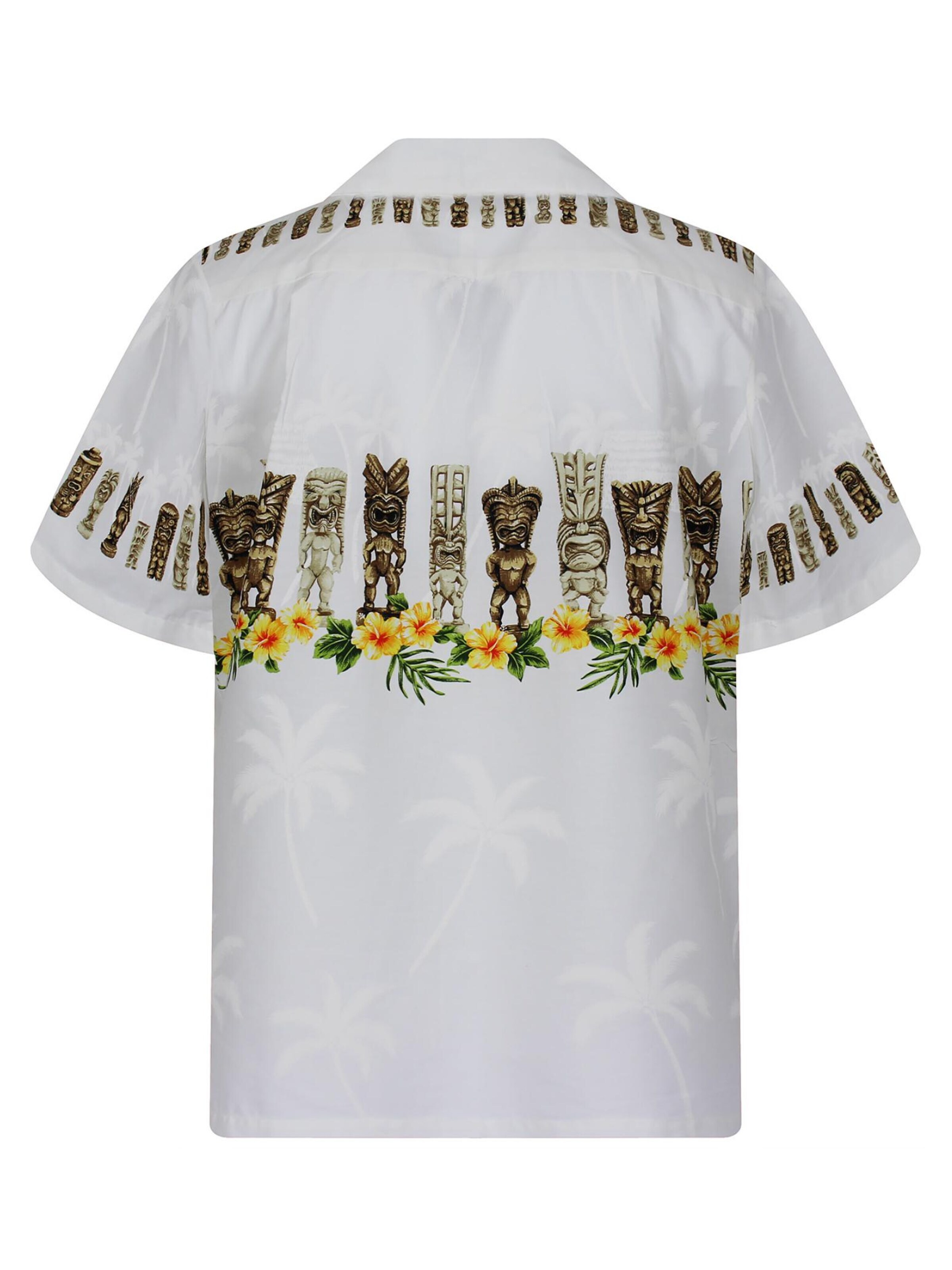 Regular fit Camicia 'Totem Brustdruck' di KY's in bianco