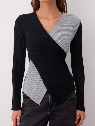 Trendyol Pull-over en gris clair / noir, Vue avec produit
