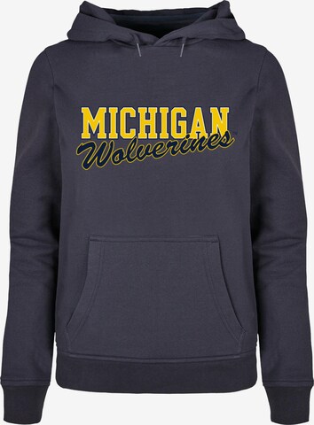 Merchcode Sweatshirt 'Michigan Wolverines - Script' in Blauw: voorkant