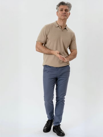 TEESHOPPEN - regular Pantalón ' Structure ' en azul: frente