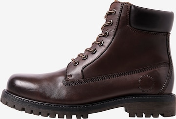 JACK & JONES - Botas con cordones 'JFWMONTANA' en marrón: frente