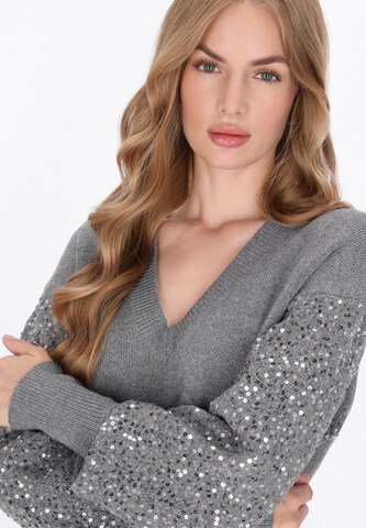 DreiMaster Klassik Gebreide jurk in Grijs