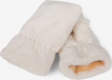 styleBREAKER Kurzfingerhandschuhe 'Fingerlose Handschuhe Kunstfell Einfarbig' in Beige: Vorderseite