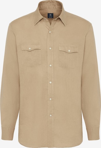 Coupe regular Chemise Boggi Milano en beige : devant