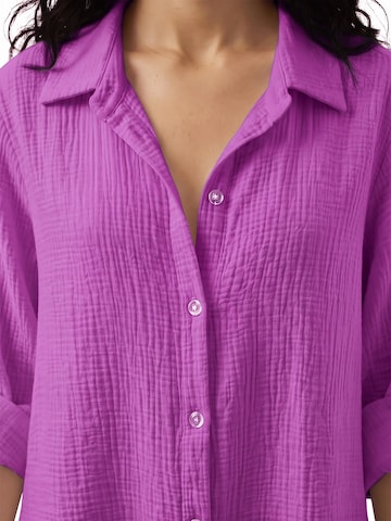 TorWeit Oversizeshirt 'Essential Cotton Shirt'‌‌‌ in Lila