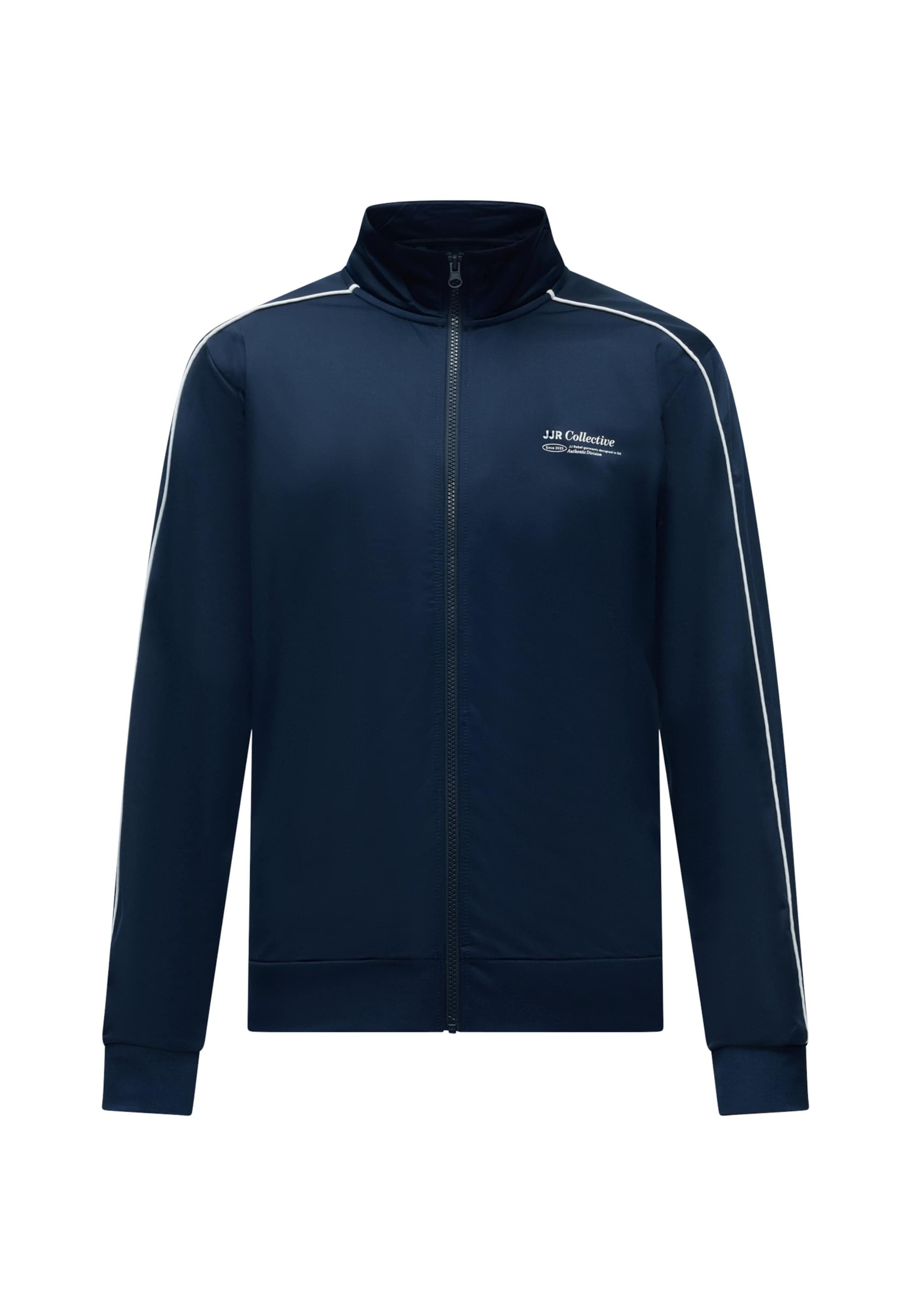 JJ Rebel - Sudadera con cremallera 'JREBLUCA' en azul: frente