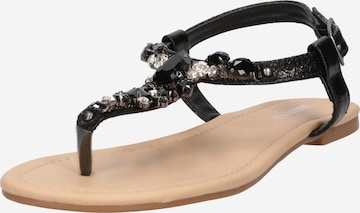 ABOUT YOU T-Bar Sandals 'Zazou' in Black: front