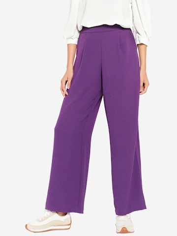LolaLiza Wide leg Pleat-front trousers in Purple: front