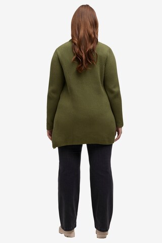 Ulla Popken Pullover  (GOTS) in Grün