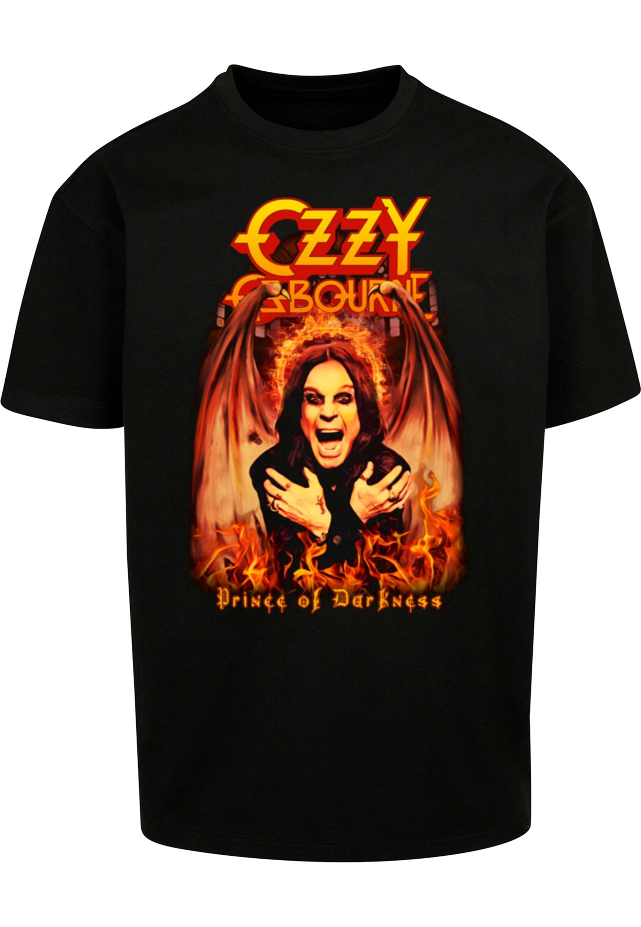 Merchcode Shirt 'Ozzy Osbourne - Demon Wings' in Zwart: voorkant
