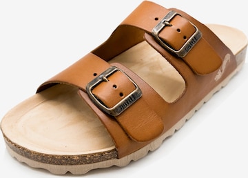 thies Mules 'Eco Leather Sandal' in Brown: front