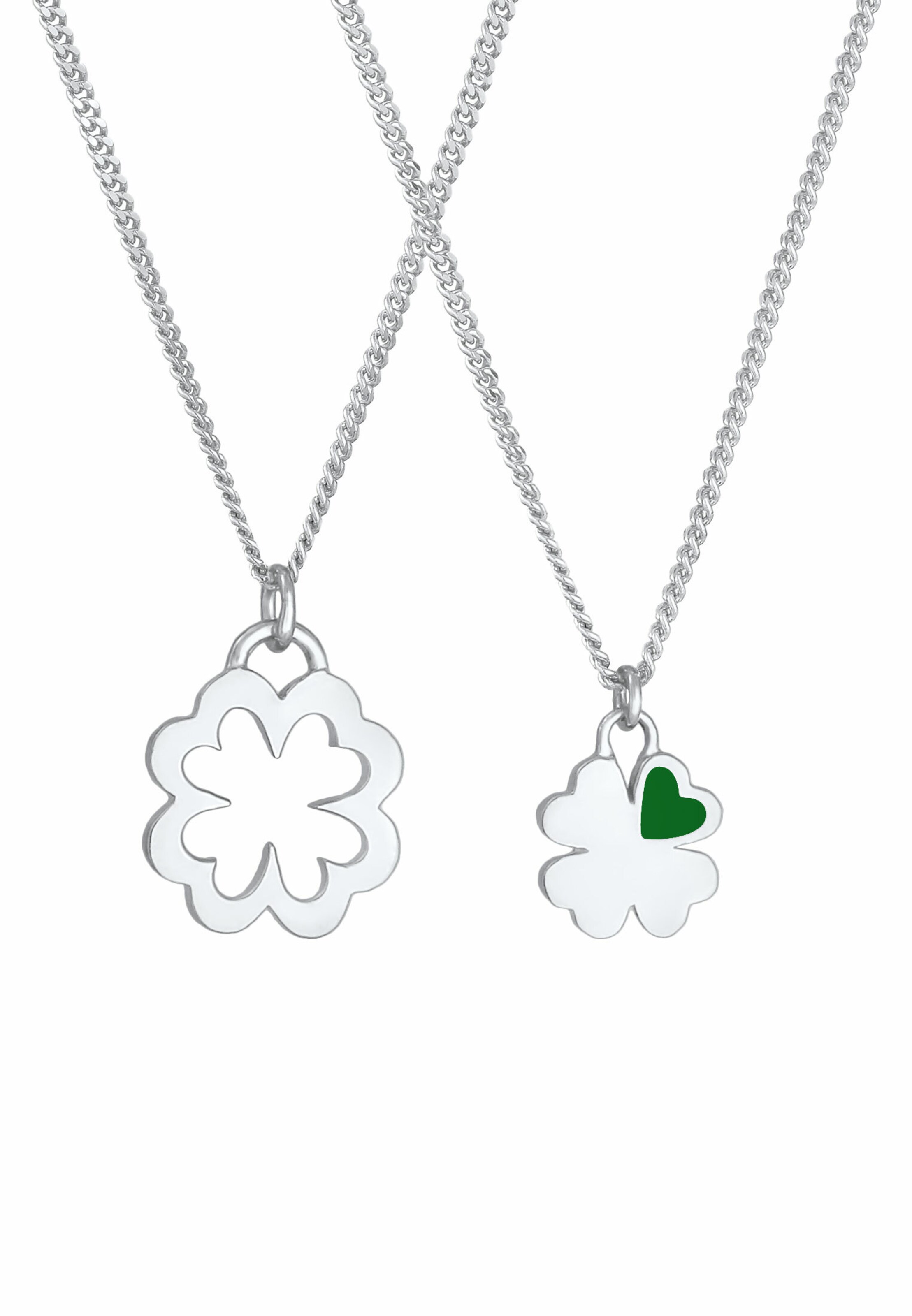 ELLI Halskette Kleeblatt, Mutter und Kind in Silber: Vorderseite