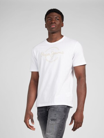 Pepe Jeans - Camisa 'CRAIGTON' em branco: frente