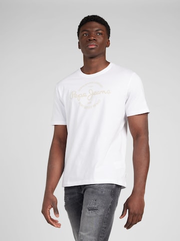 Pepe Jeans T-shirt 'CRAIGTON' i vit: framsida