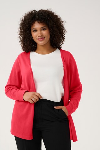 KAFFE CURVE Knit cardigan 'Farsia' in Red: front