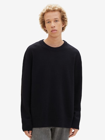 TOM TAILOR DENIM Sweater in Black: front