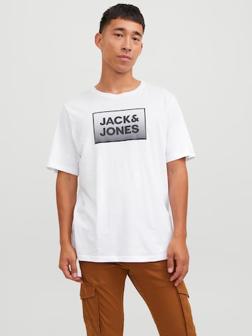 JACK & JONES T-shirt 'STEEL' i vit: framsida