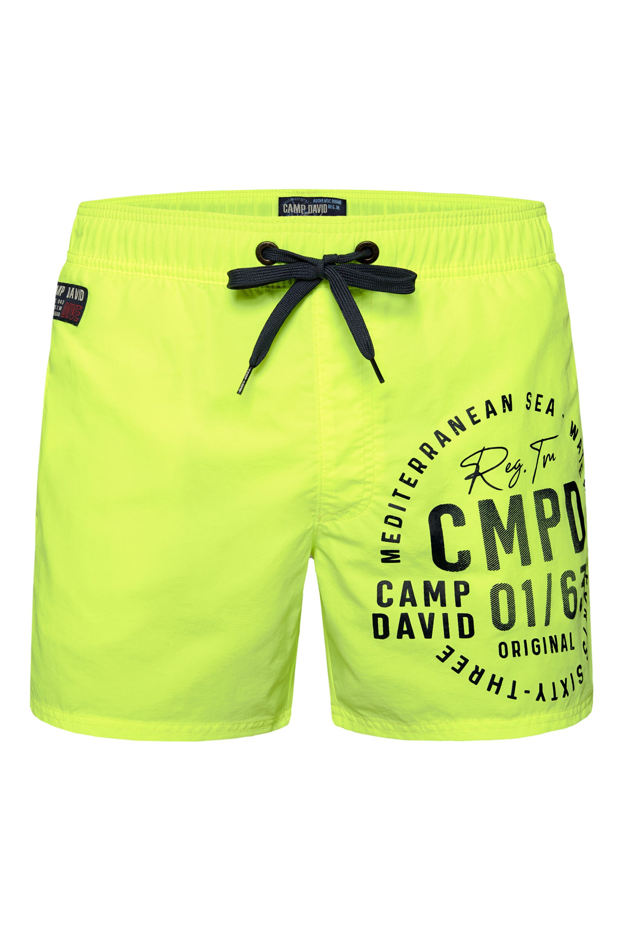 CAMP DAVID Board Shorts in Yellow: front