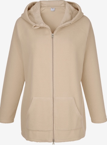 TruYou Zip-Up Hoodie in Beige: front