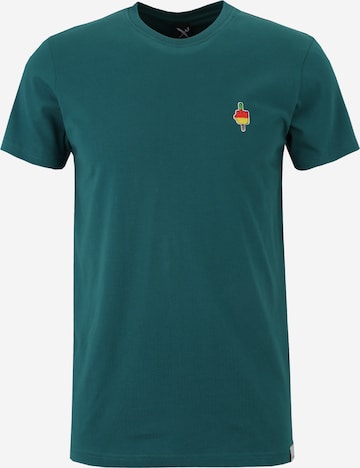 Iriedaily Μπλουζάκι 'Flutscher' σε πράσινο: μπροστά