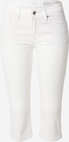 QS Slimfit Jeans i hvid: forside