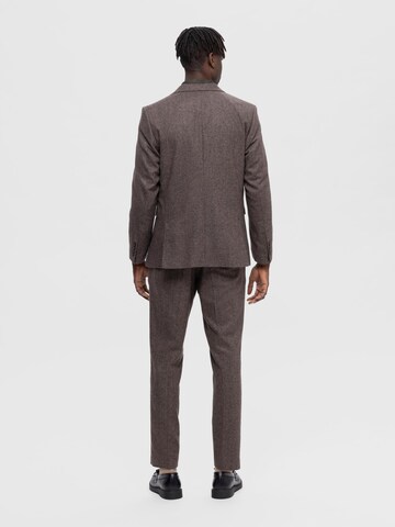 SELECTED Regular Fit Sakko 'Isac' in Braun