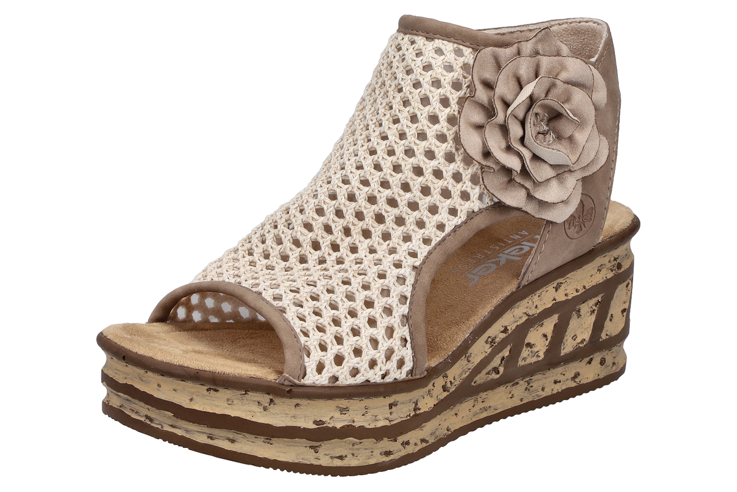 Sandales à lanières Rieker en beige : devant