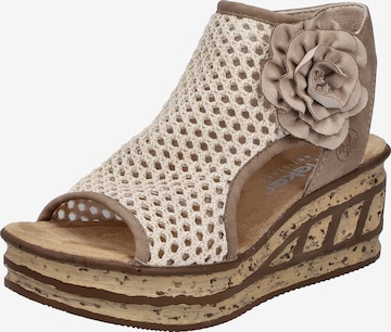 Sandales à lanières Rieker en beige : devant