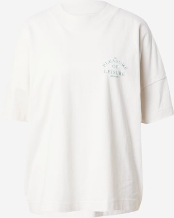 T-shirt oversize 'PLEASURE OF LEISURE' Hey Soho en blanc : devant