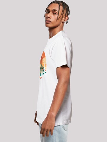 F4NT4STIC T-Shirt 'Sonnenuntergang Berglandschaft' in Weiß