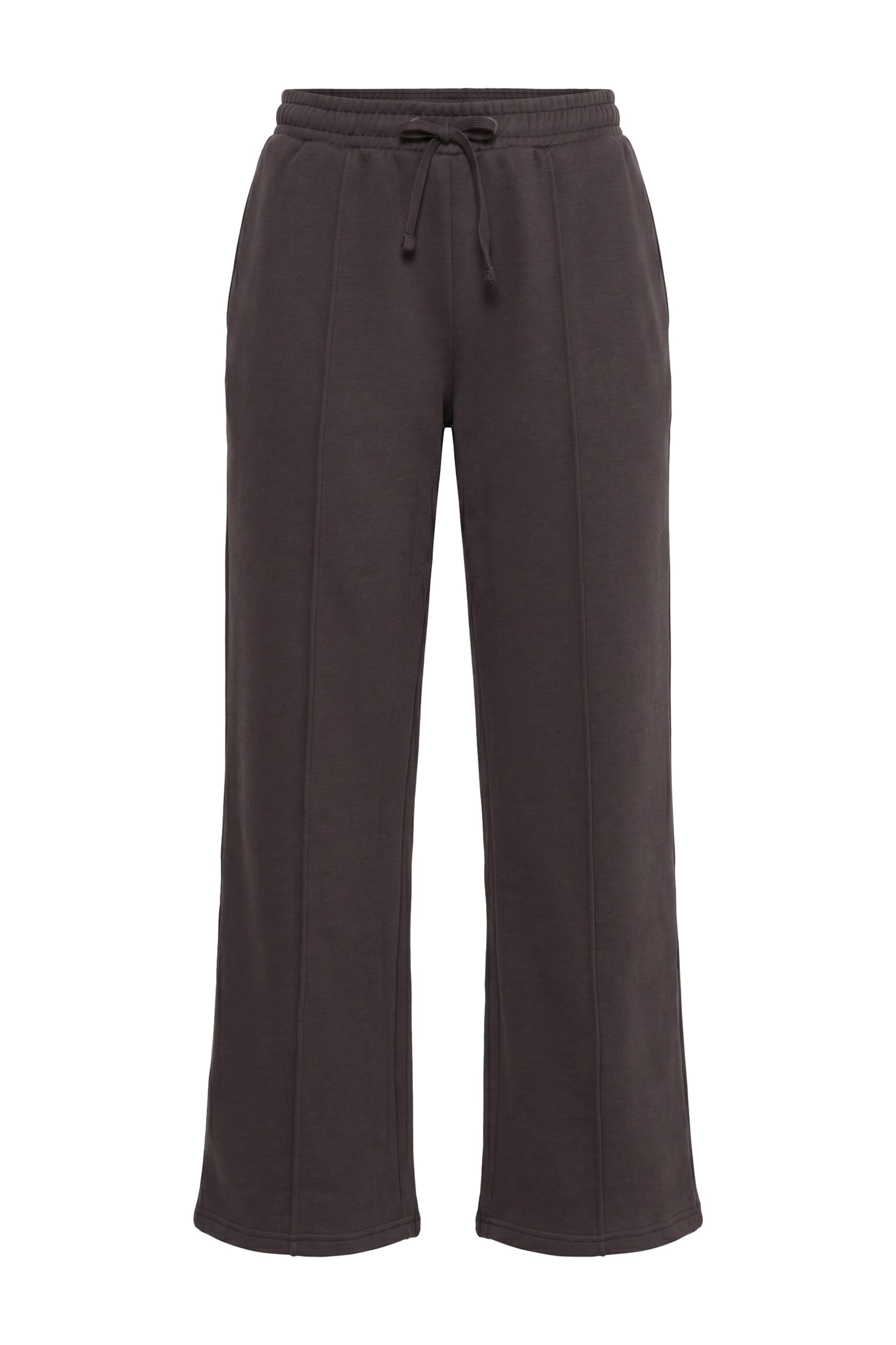 Ulla Popken Wide leg Sweat suit in Brown: front