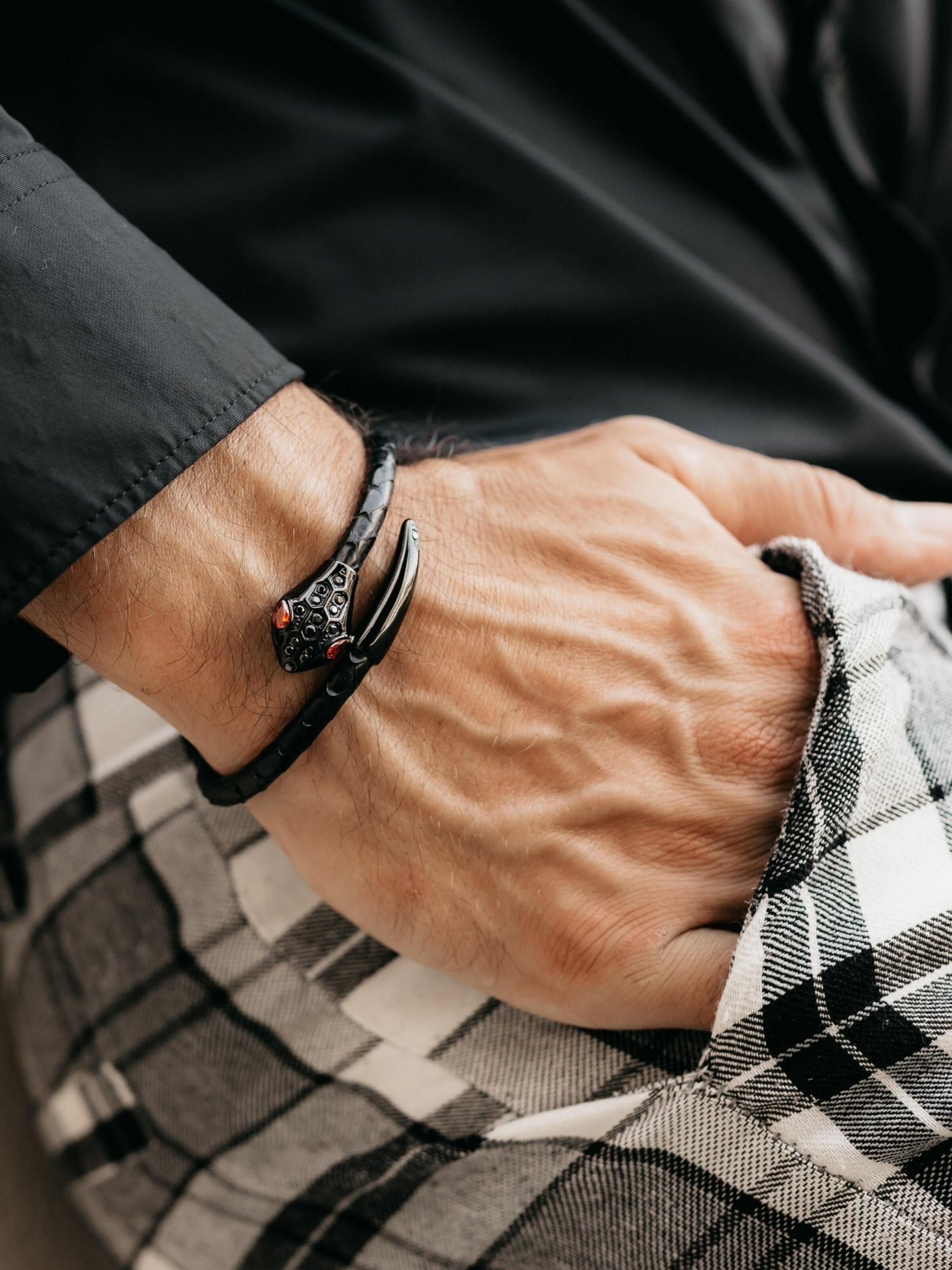 Bracelet 'Snake Head' GT Collection en noir