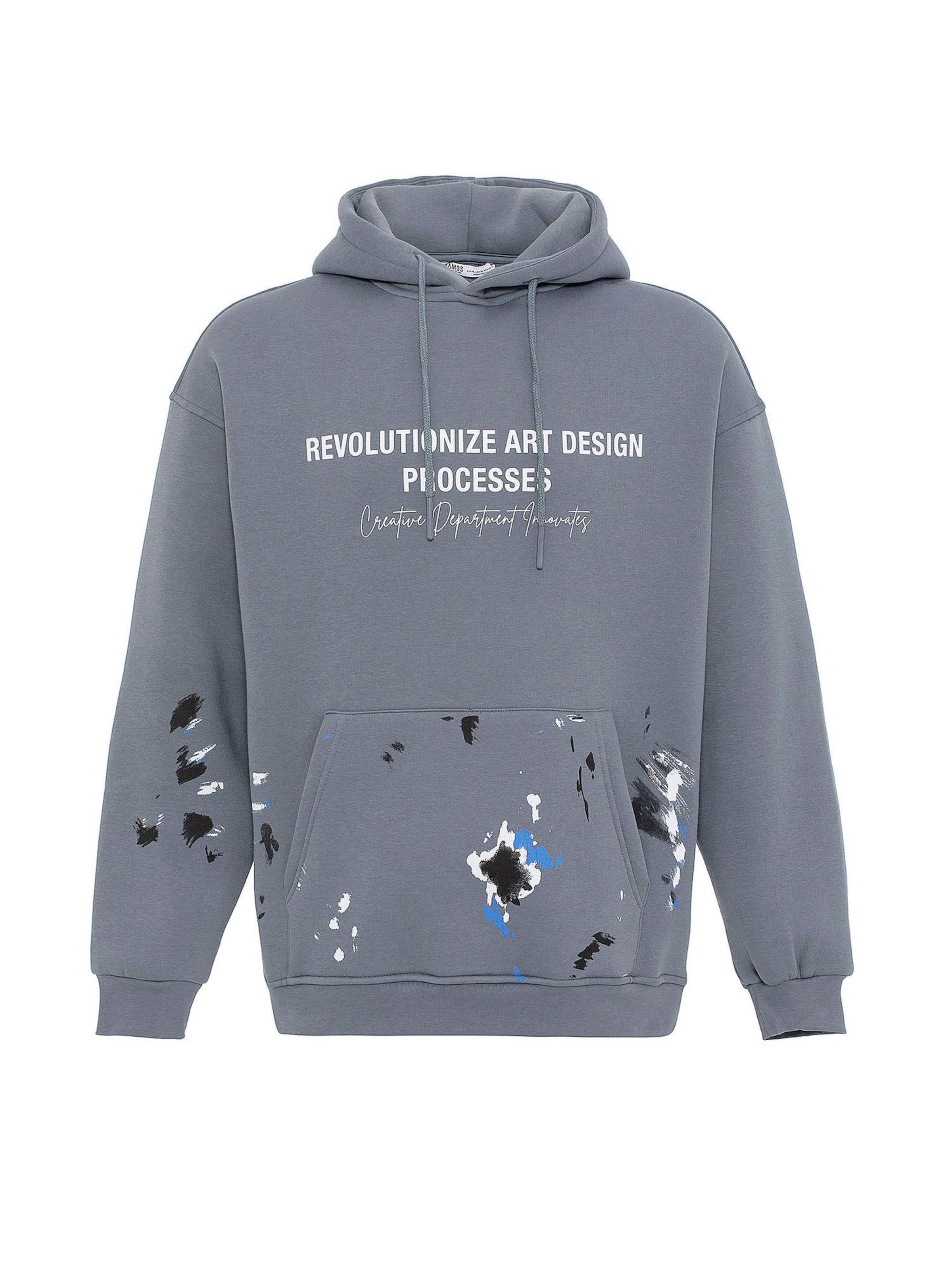 VAMOS CLO Μπλούζα φούτερ σε γκρι: μπροστά