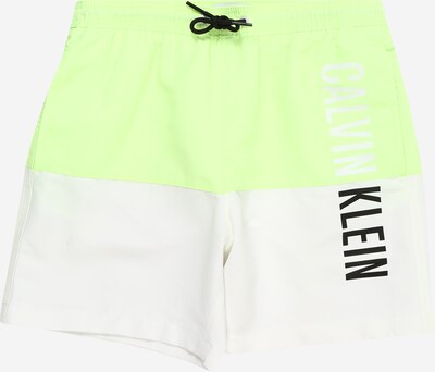 Calvin Klein Swimwear Plavecké šortky 'INTENSE POWER' - světle šedá / jablko / černá / bílá, Produkt