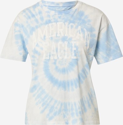 American Eagle T-shirt en beige / bleu clair / blanc, Vue avec produit