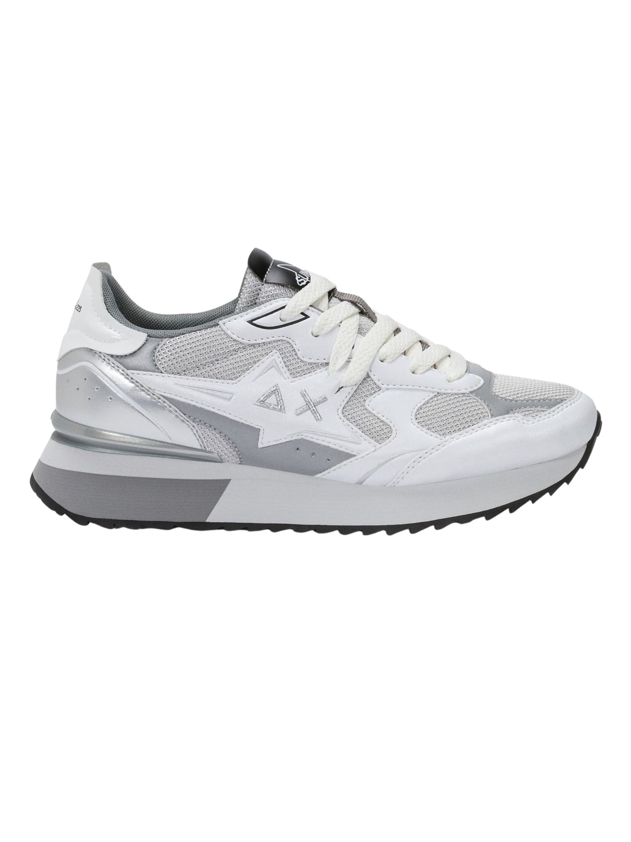 SUN68 Sneakers laag 'Stargirl Glow Sneakers in PU and Mesh' in Wit: voorkant