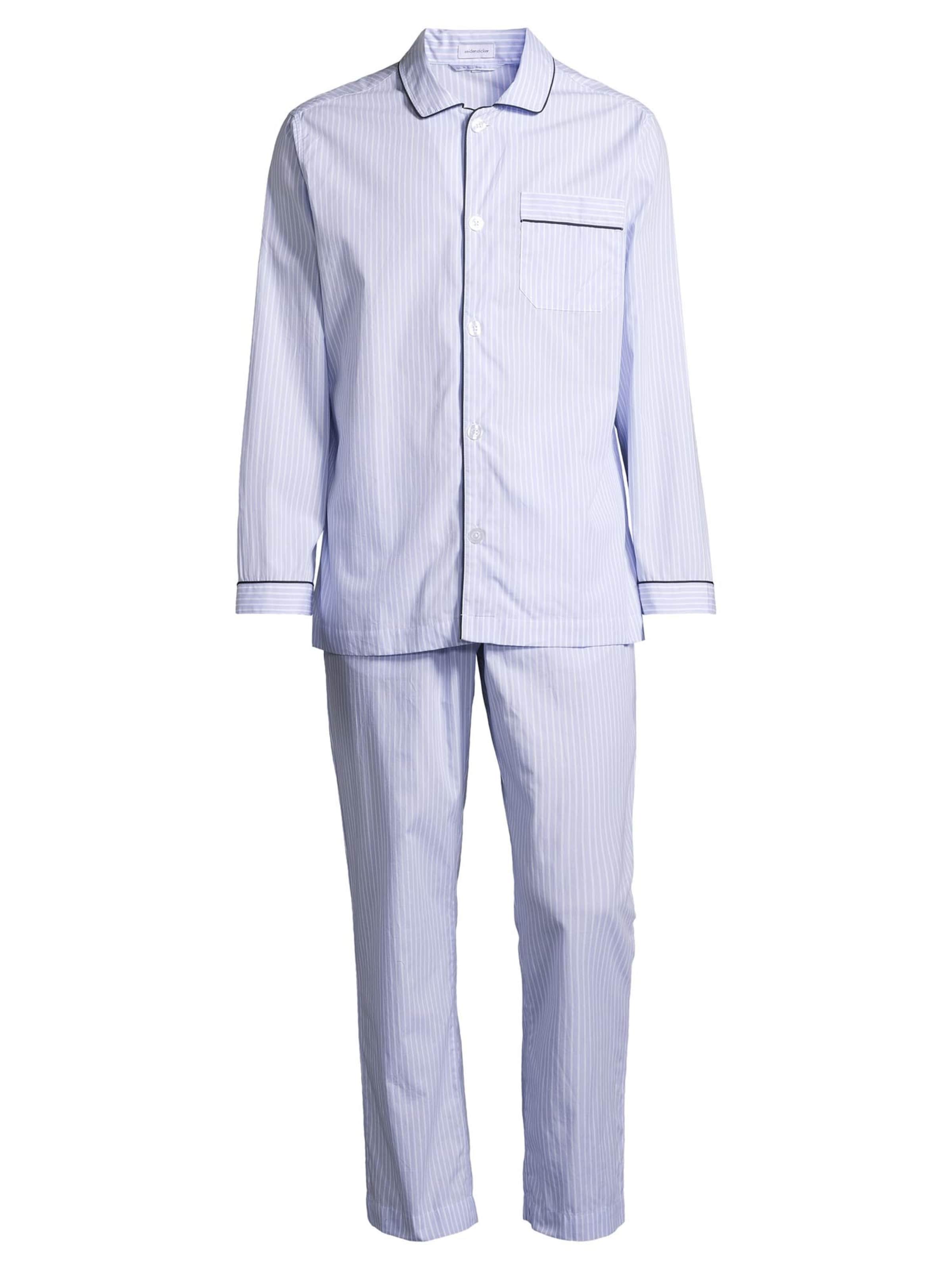 SEIDENSTICKER Pyjama lang 'Web'‌‌‌‌‌ in Blau: Vorderseite