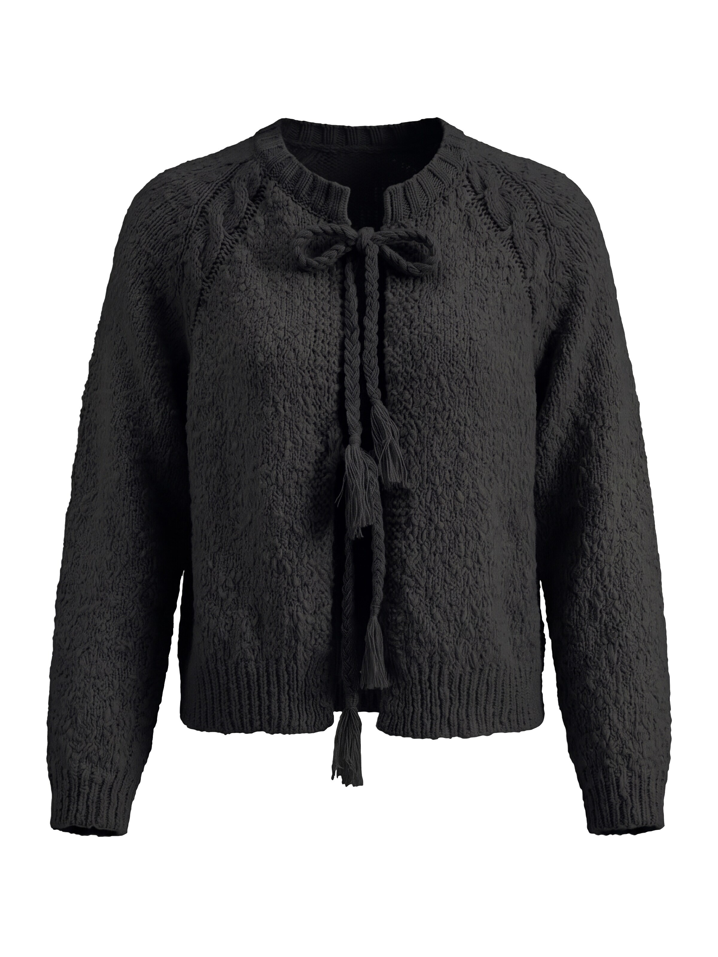 TorWeit Knit Cardigan in Black: front