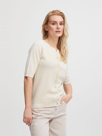 PULZ Jeans Gebreid vest ' Sara ' in Beige