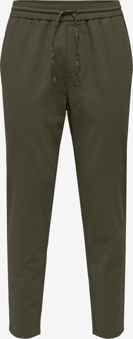 Pantalon 'Linus' Only & Sons en vert : devant