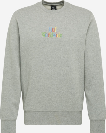 HUF Sweatshirt 'Woz' in Grey: front