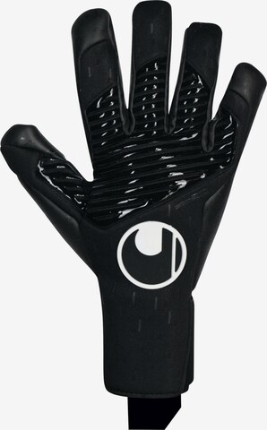 UHLSPORT Athletic Gloves in Black: front